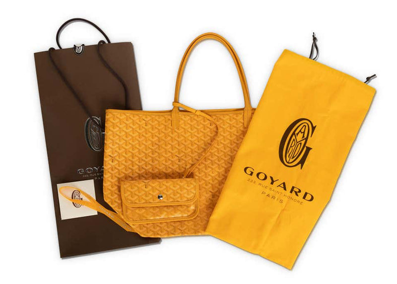 Goyard Goyardine Saint Louis GM Yellow Chevron Tote Bag, 2019
