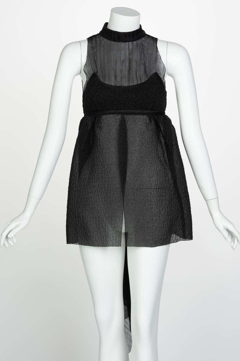 Prada Black Silk baby Doll Top Runway Spring 2010
