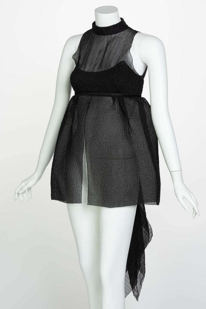 Prada Black Silk baby Doll Top Runway Spring 2010