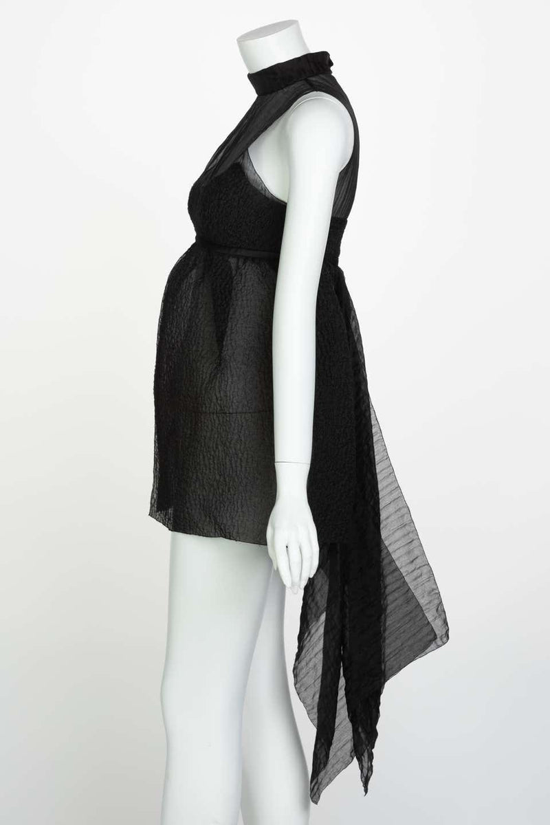 Prada Black Silk baby Doll Top Runway Spring 2010