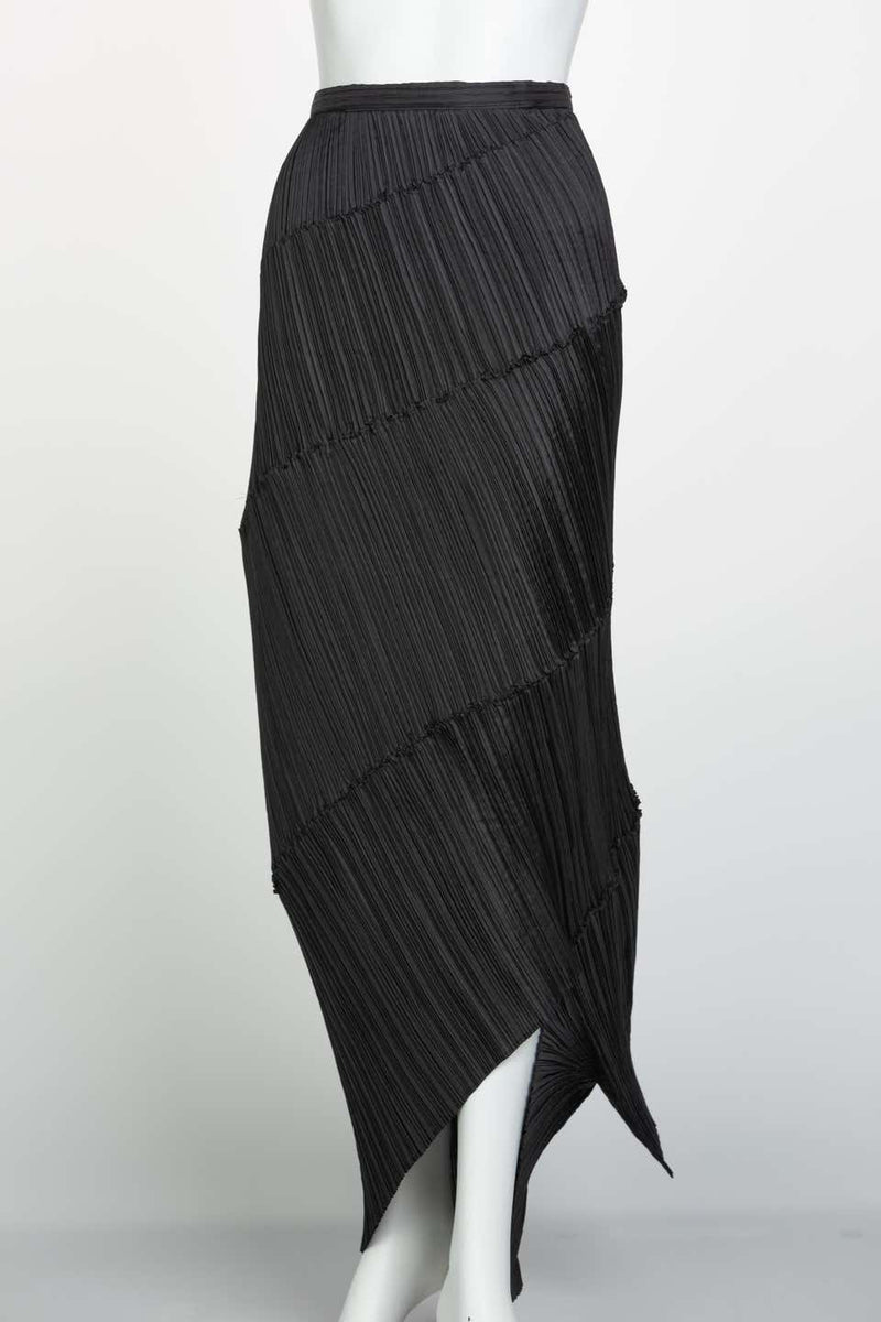 Issey Miyake Black Pleated Spiral Skirt, 1990s
