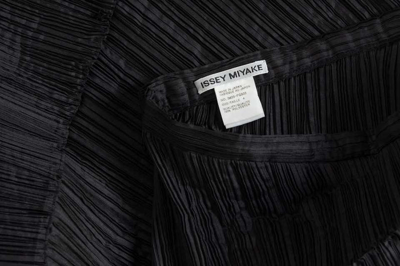 Issey Miyake Black Pleated Spiral Skirt, 1990s