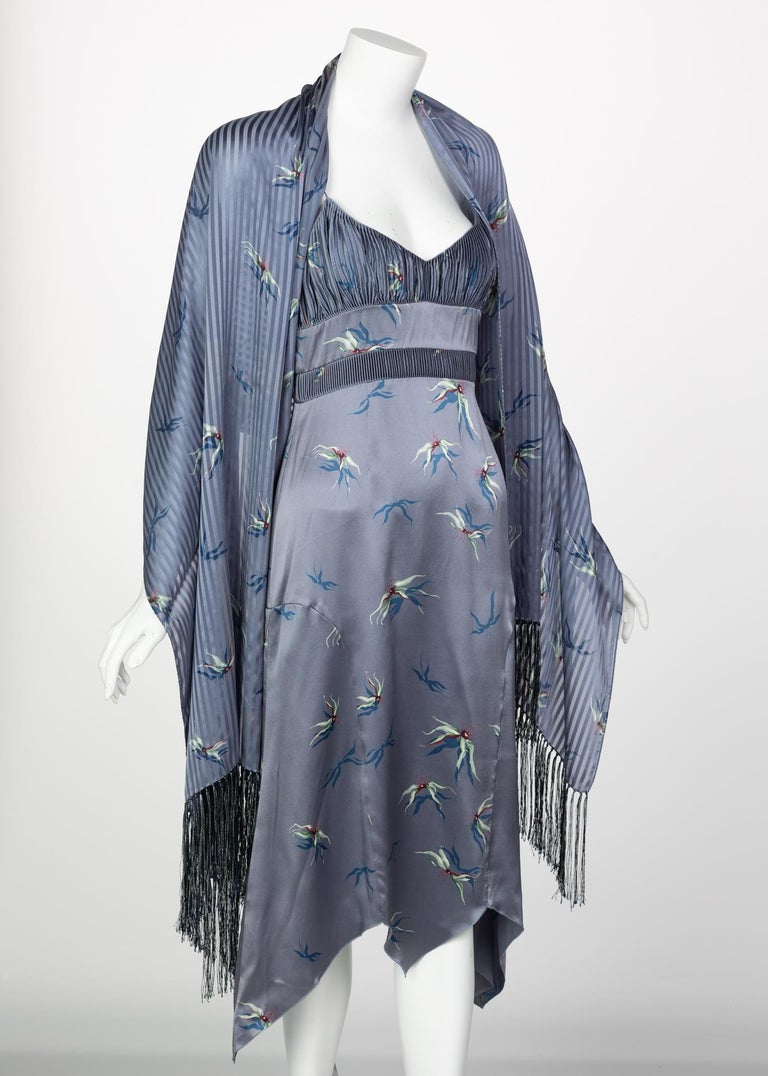 Chloé Stella McCartney Silk Slip Dress Shawl Set, 1990s