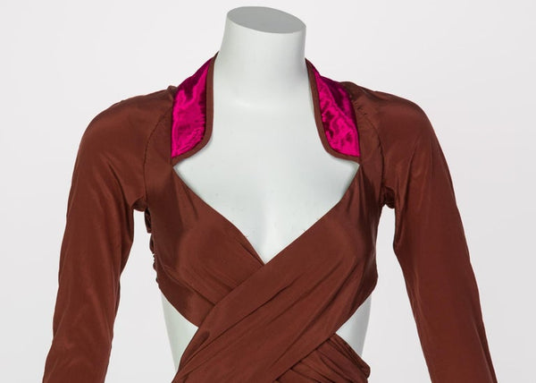 Gucci Copper Silk Cut Out Dress Runway, 2005