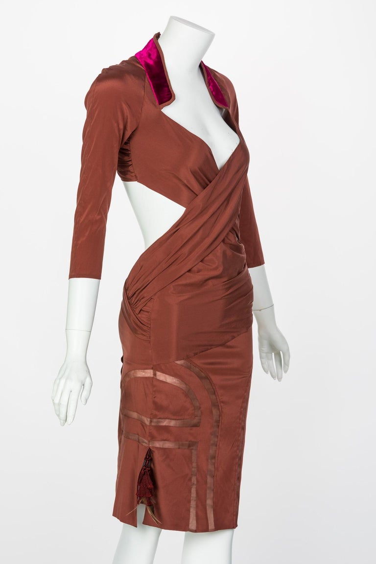 Gucci Copper Silk Cut Out Dress Runway, 2005
