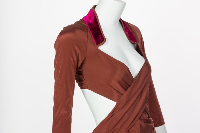 Gucci Copper Silk Cut Out Dress Runway, 2005