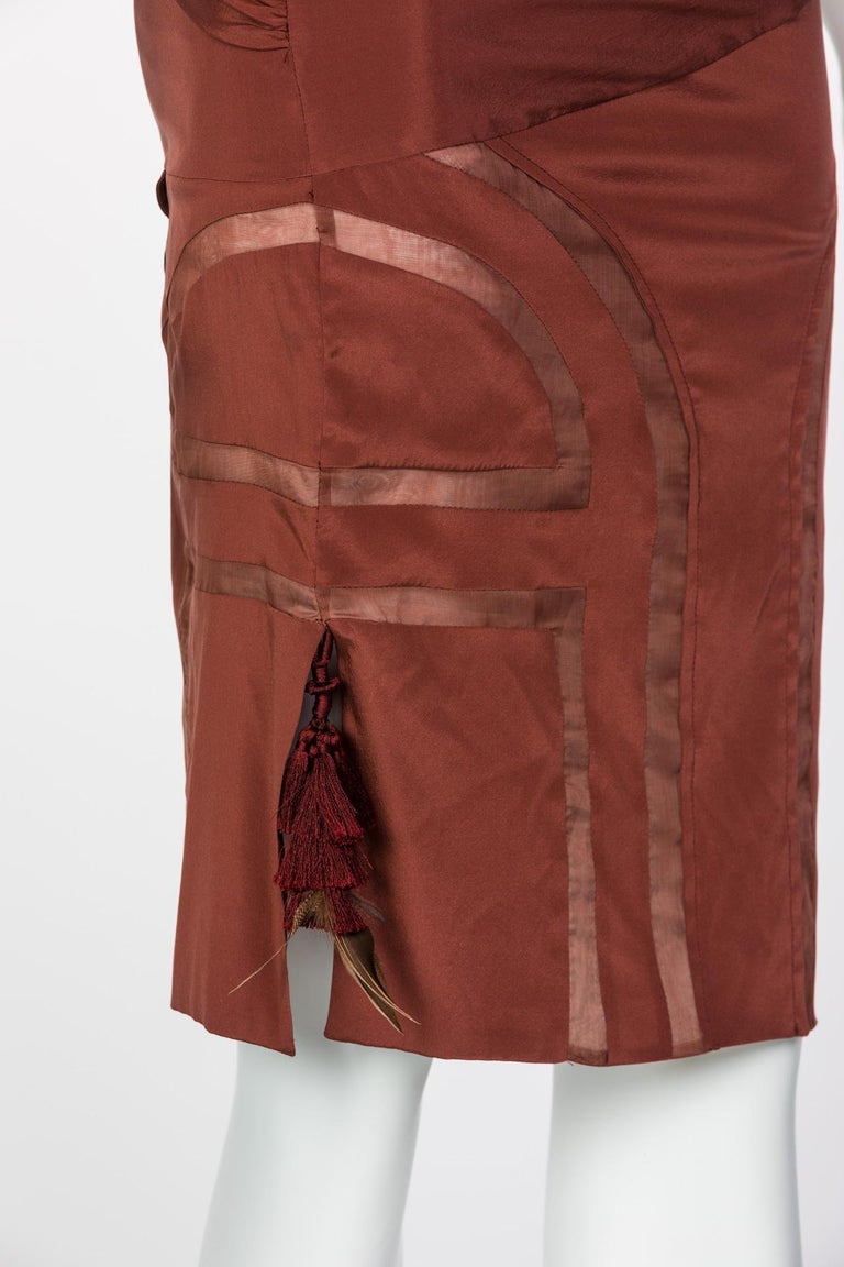 Gucci Copper Silk Cut Out Dress Runway, 2005