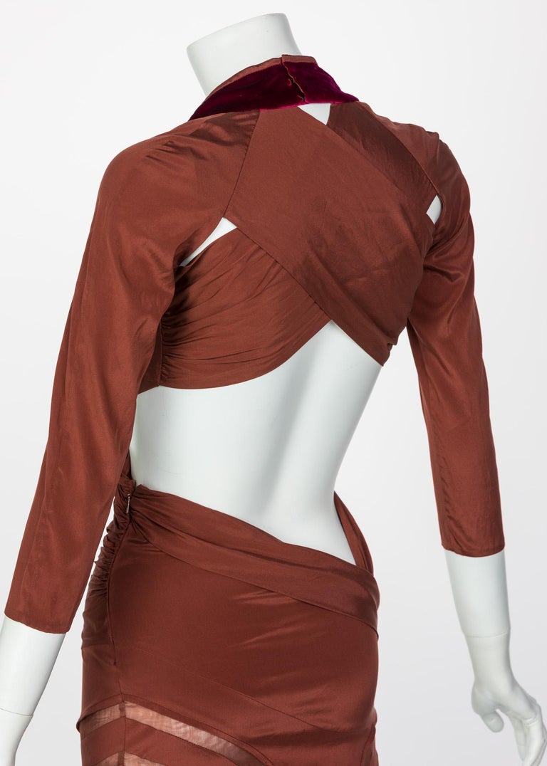 Gucci Copper Silk Cut Out Dress Runway, 2005