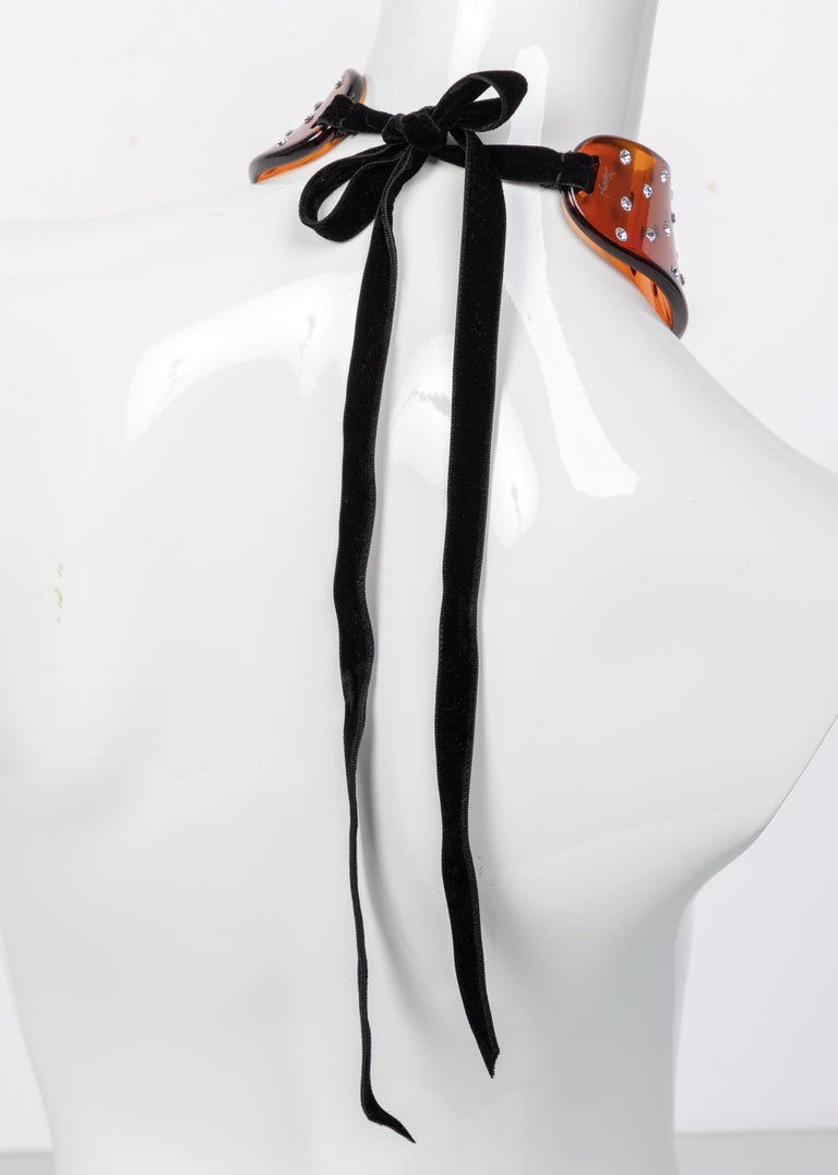 Yves Saint Laurent Tom Ford Brown Lucite Crystal Necklace YSL, 2003