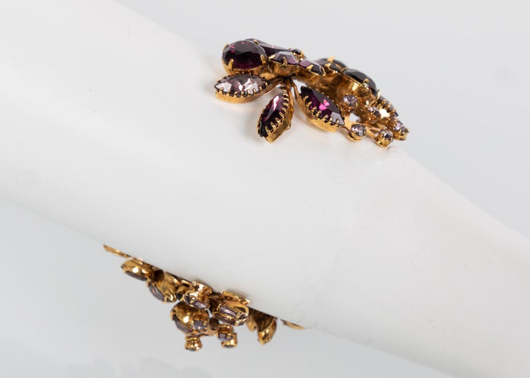 Tom Binns Swarovski Crystal Floral Garden Cuff Bracelet Unsigned