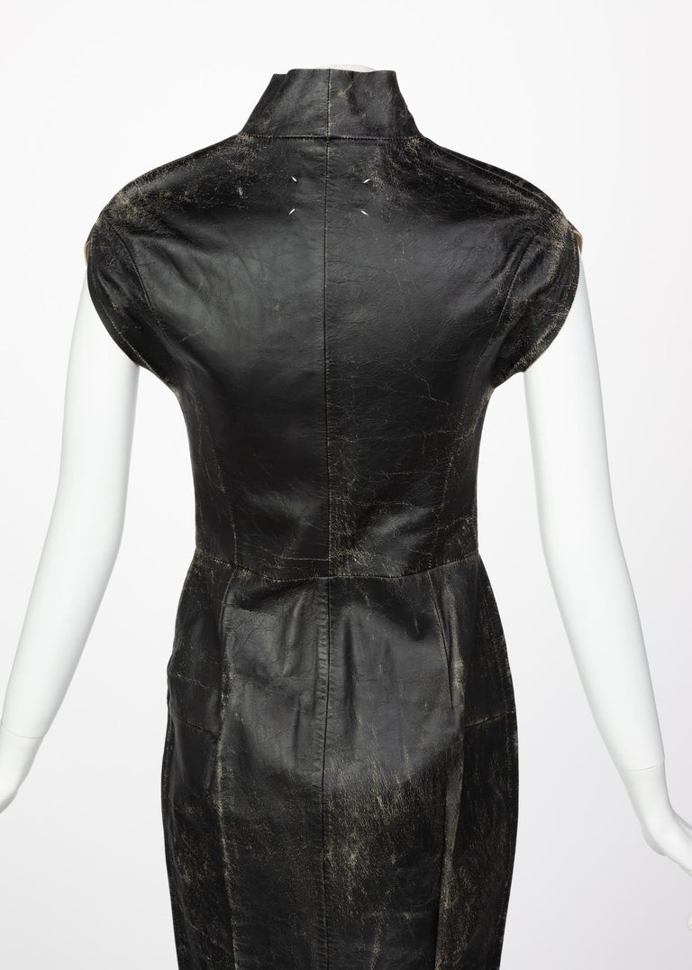 Maison Martin Margiela White Label Black Leather Zipper Dress, 2012
