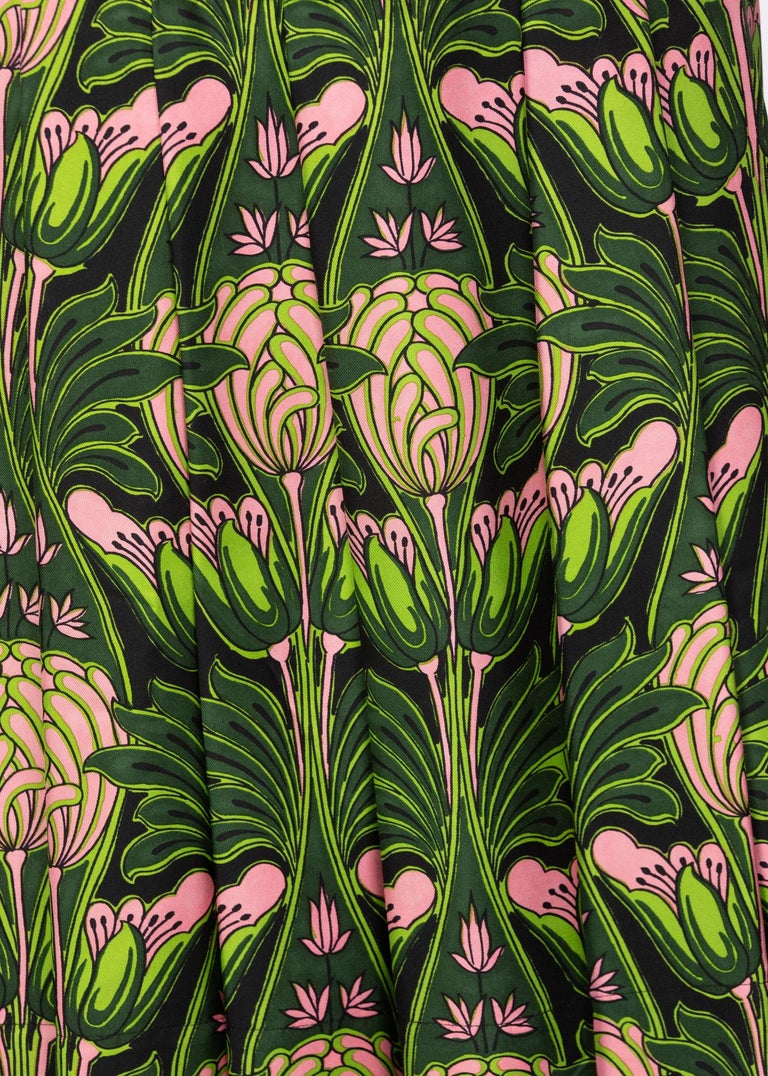 Prada Holiday & Brown Green Pink Print Bra Skirt Set, 2003