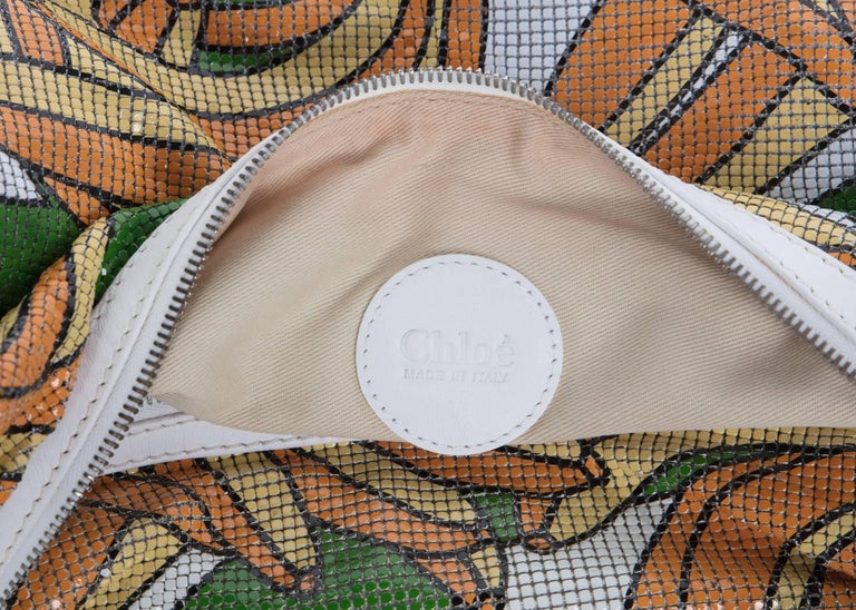 Chloé Phoebe Philo Banana Print Chain Mail Leather Shoulder Bag, 2004