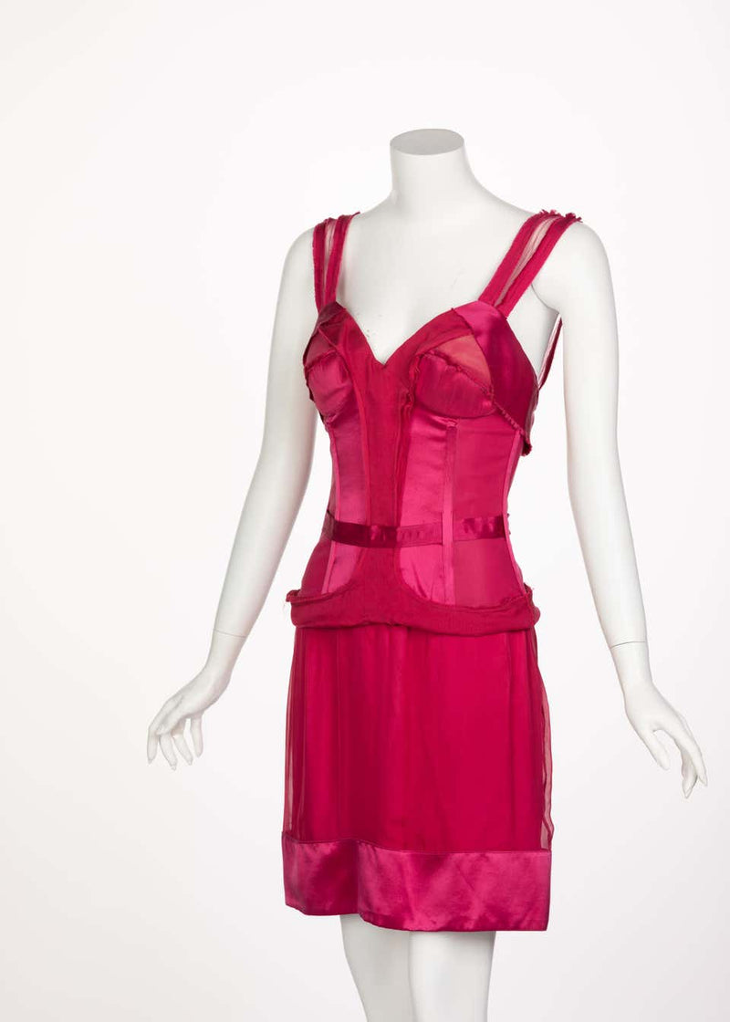 Stella McCartney Magenta Pink Corset Dress Runway 2003 Basha Gold Stella McCartney Magenta Pink Corset Dress Runway 2003 Basha Gold