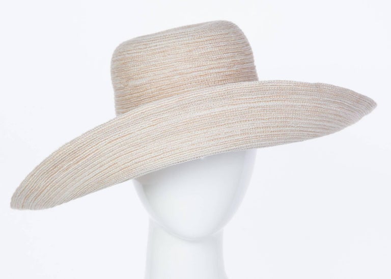 1990s Kokin New York Large Brim Taupe Sun Hat