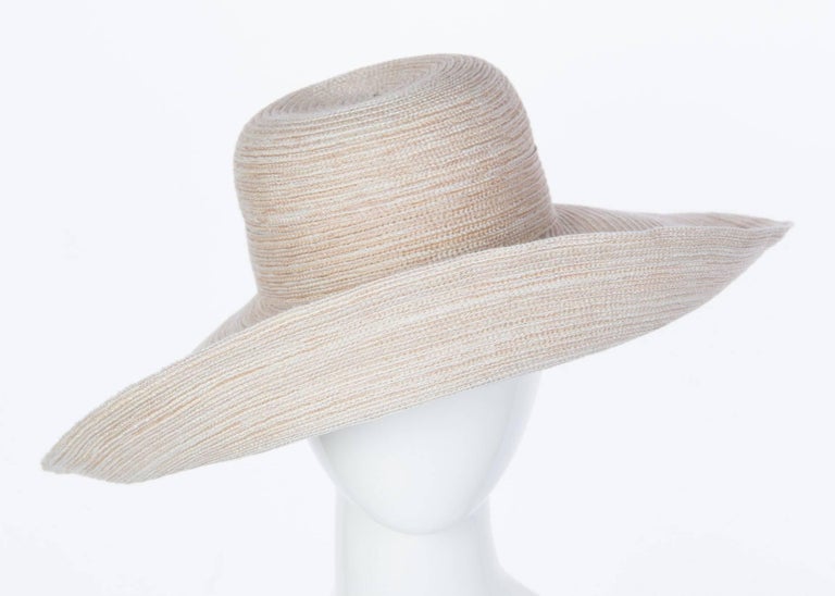 1990s Kokin New York Large Brim Taupe Sun Hat