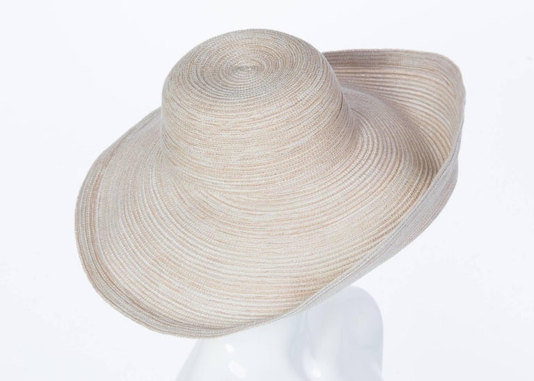 1990s Kokin New York Large Brim Taupe Sun Hat