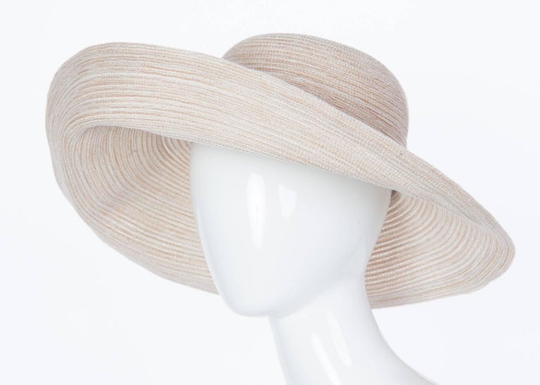 1990s Kokin New York Large Brim Taupe Sun Hat