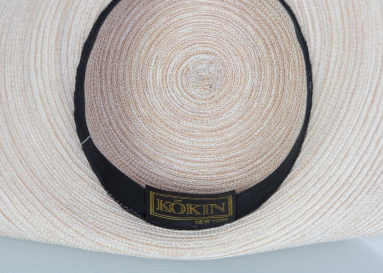 1990s Kokin New York Large Brim Taupe Sun Hat