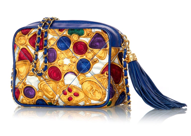 Chanel 1990s Gripoix Jewel Print Crossbody Bag