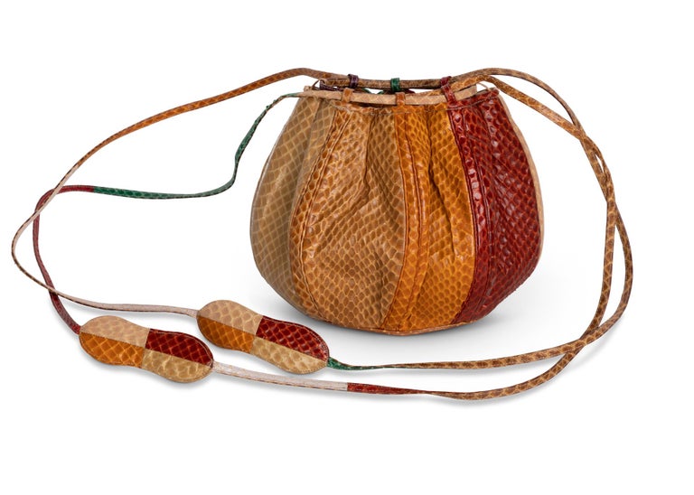 Judith Leiber Multicolored Snakeskin Beach Ball Shoulder Bag, 1980s