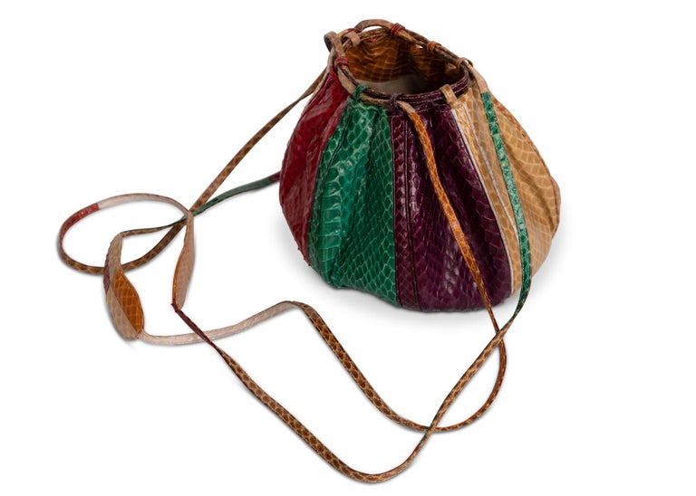 Judith Leiber Multicolored Snakeskin Beach Ball Shoulder Bag, 1980s