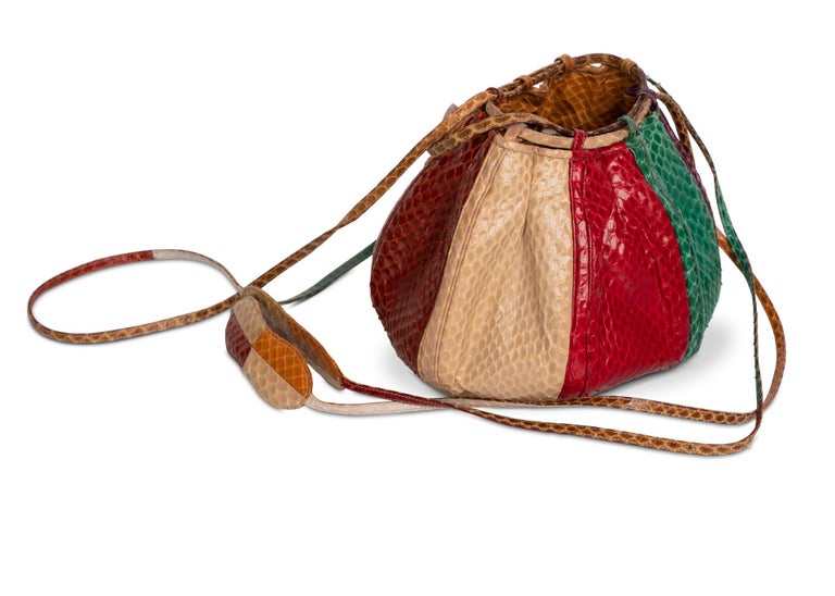 Judith Leiber Multicolored Snakeskin Beach Ball Shoulder Bag, 1980s
