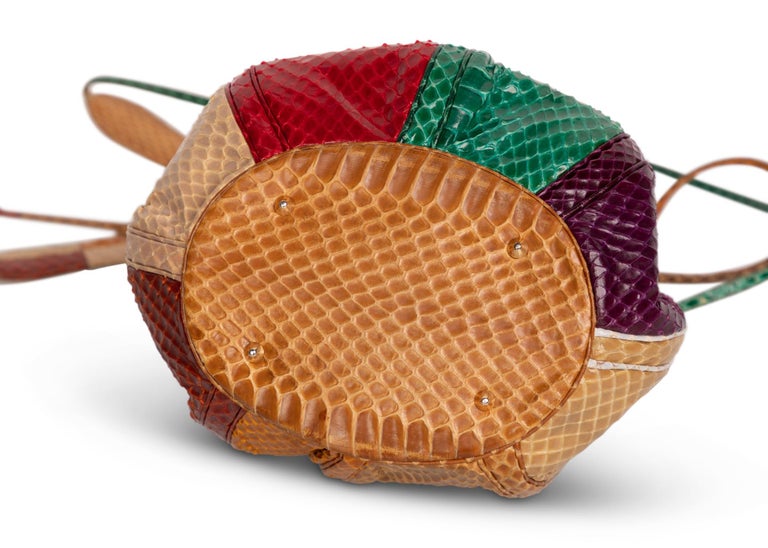 Judith Leiber Multicolored Snakeskin Beach Ball Shoulder Bag, 1980s