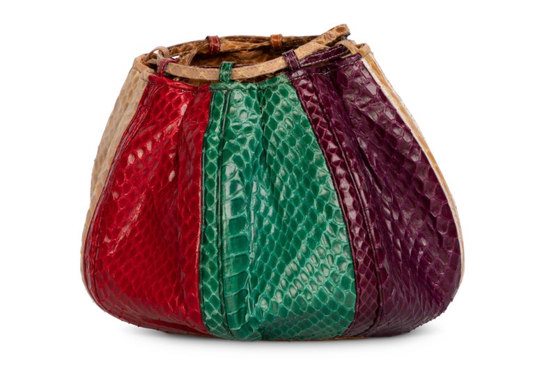 Judith Leiber Multicolored Snakeskin Beach Ball Shoulder Bag, 1980s