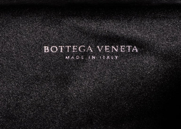 Bottega Veneta Black Intrecciato Satin Leather Knot Clutch, 2000s