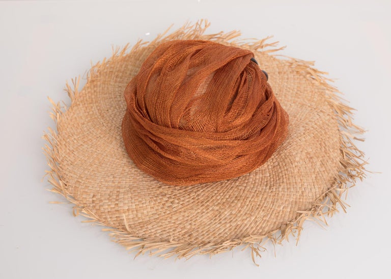 Le Chapeau Raffia Tulle Beaded Sun Hat