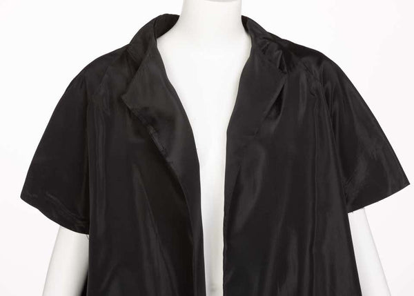 1960s Givenchy Unlabelled Black Taffeta Evening Jacket