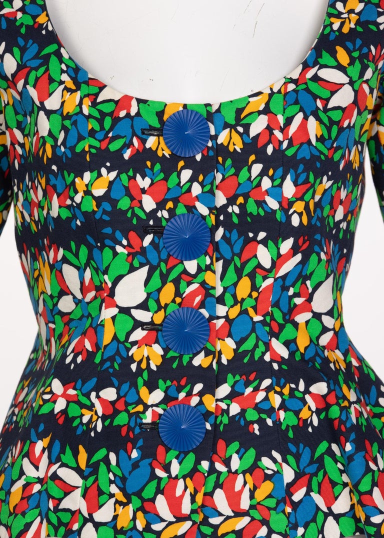 Yves Saint Laurent Floral Peplum Jacket Top, 1990s