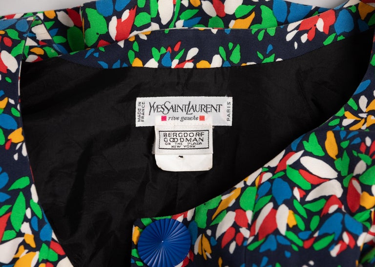 Yves Saint Laurent Floral Peplum Jacket Top, 1990s