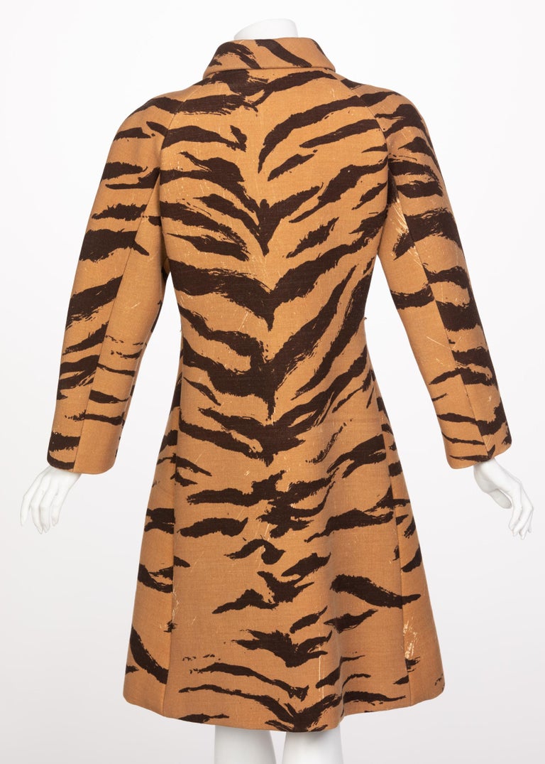 Hubert de Givenchy Haute Couture Coat Tiger Print Coat, Vogue Documented 1969