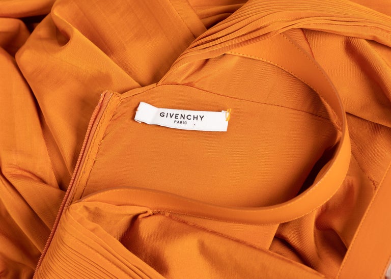 Givenchy Orange Jersey Leather Cut-Out Maxi Dress, 2014