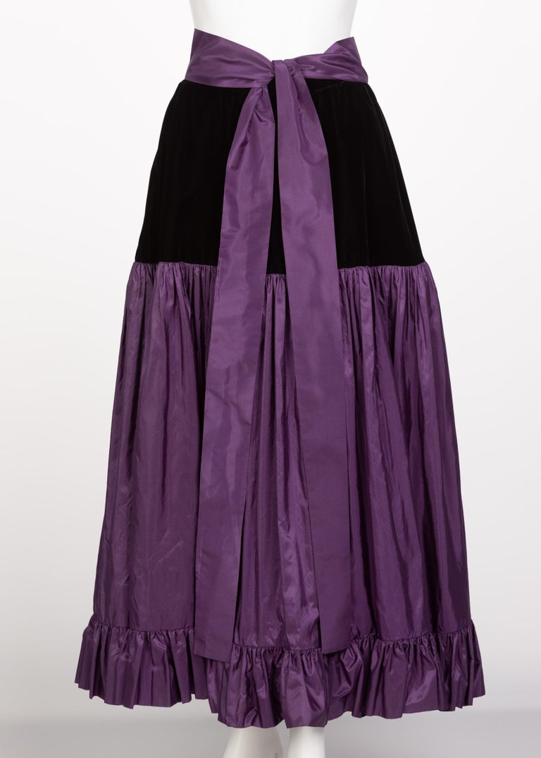 Yves Saint Laurent Skirt Russian Collection Purple Skirt YSL, 1970s