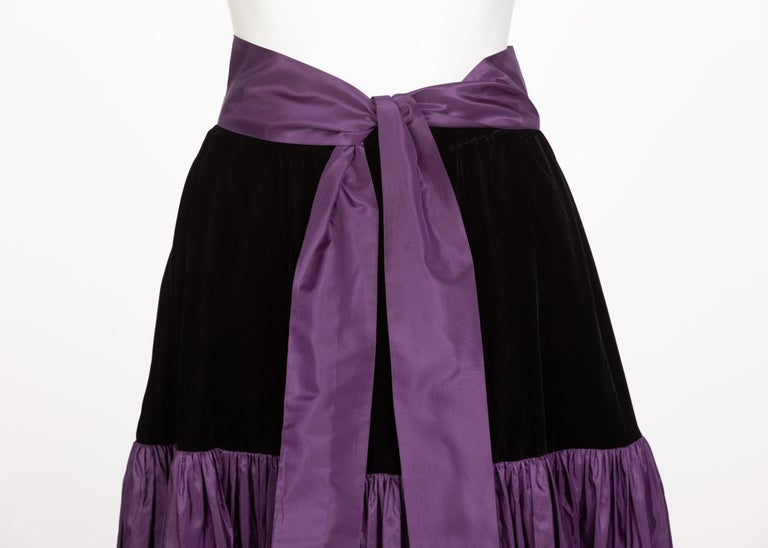 Yves Saint Laurent Skirt Russian Collection Purple Skirt YSL, 1970s