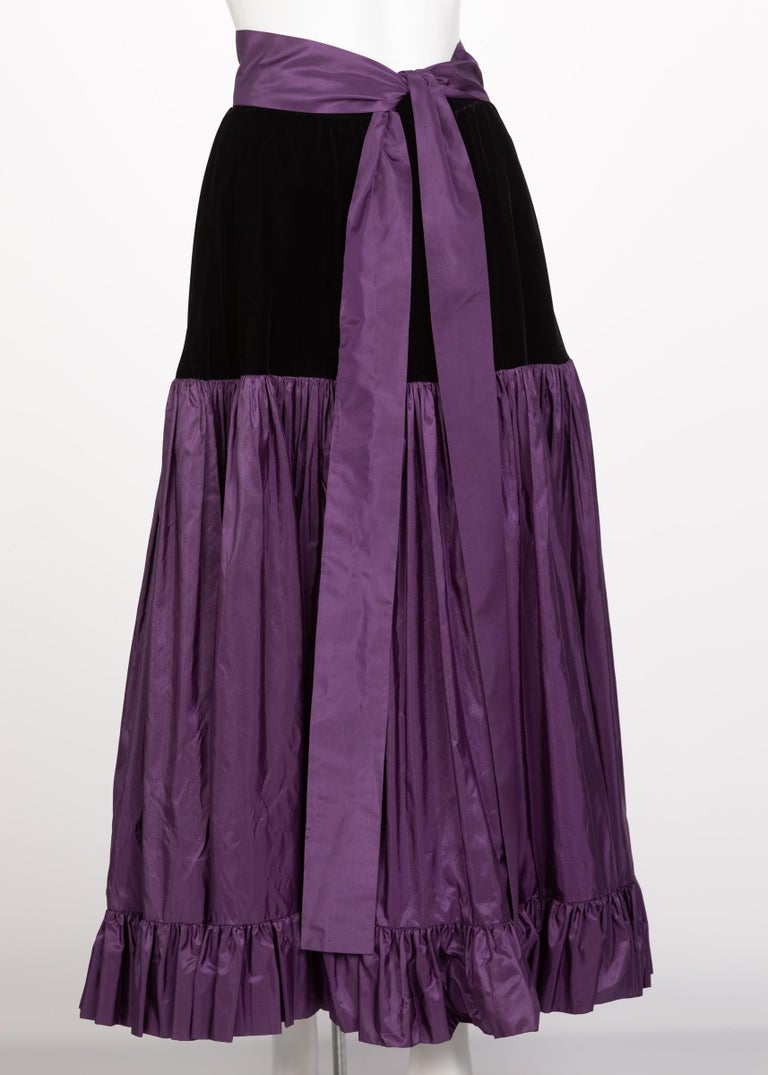 Yves Saint Laurent Skirt Russian Collection Purple Skirt YSL, 1970s