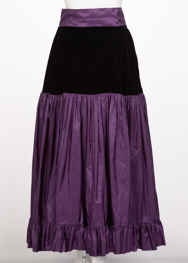 Yves Saint Laurent Skirt Russian Collection Purple Skirt YSL, 1970s