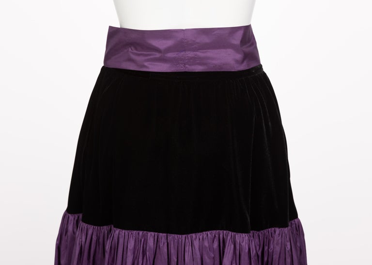 Yves Saint Laurent Skirt Russian Collection Purple Skirt YSL, 1970s