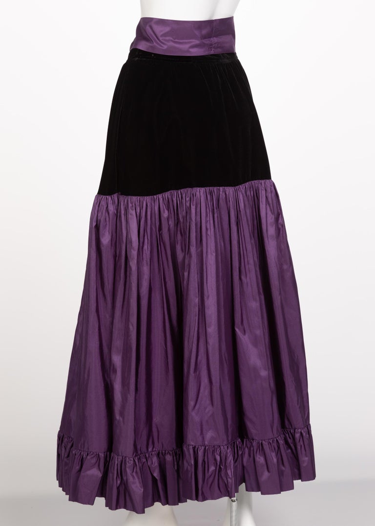 Yves Saint Laurent Skirt Russian Collection Purple Skirt YSL, 1970s