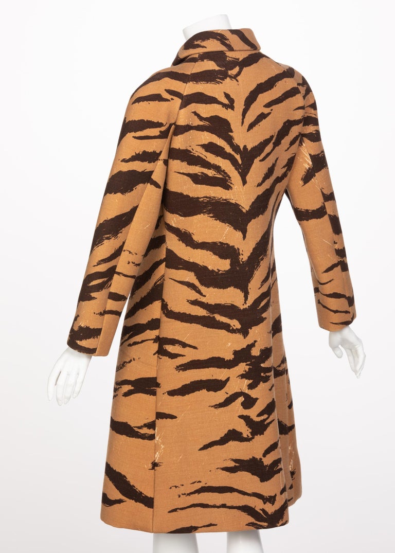 Hubert de Givenchy Haute Couture Coat Tiger Print Coat, Vogue Documented 1969