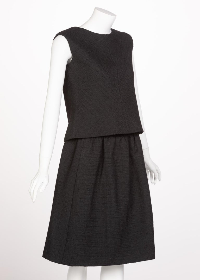 Norman Norell Couture Black Tailored Skirt Suit / Sleeveless Top, 1960s