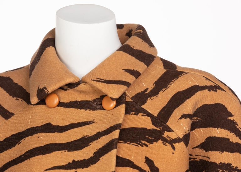 Hubert de Givenchy Haute Couture Coat Tiger Print Coat, Vogue Documented 1969
