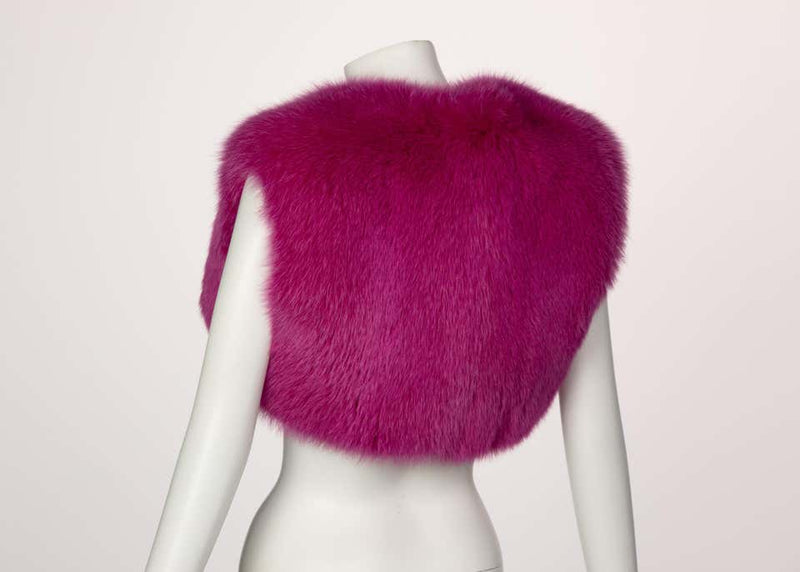 Yves Saint Laurent Edition Soir Shocking Pink Fox Fur Vest YSL, 2009