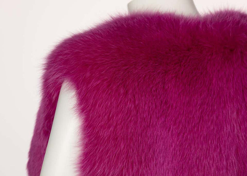 Yves Saint Laurent Edition Soir Shocking Pink Fox Fur Vest YSL, 2009