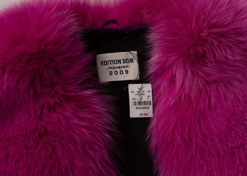 Yves Saint Laurent Edition Soir Shocking Pink Fox Fur Vest YSL, 2009