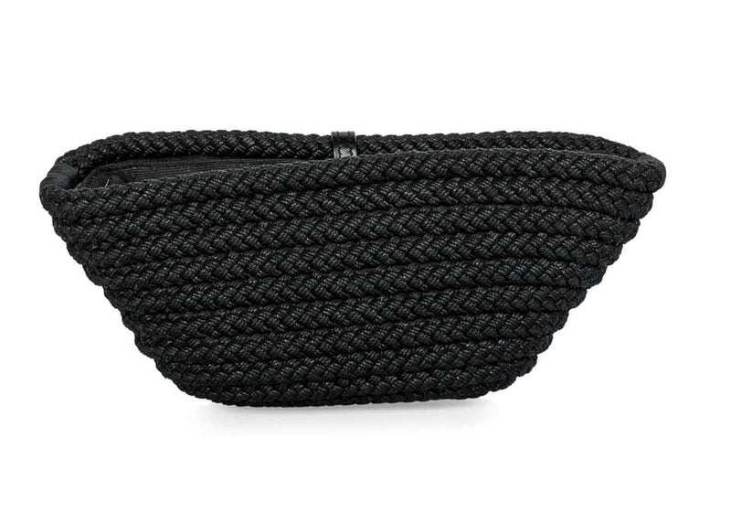 Vintage Yves Saint Laurent YSL Black Braided Rope Coral Shell Clutch Bag
