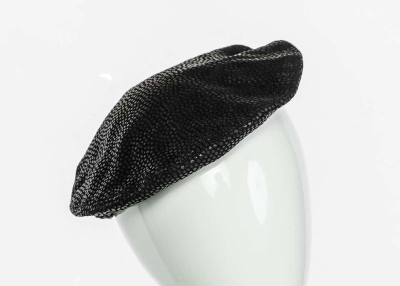 Vintage Yves Saint Laurent Black Leather Beret